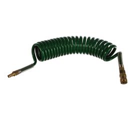 Шланг витой, полиуретановый с быстроразъемами 12х8 мм, 5 м ROCKFORCE RF-1208-5M 