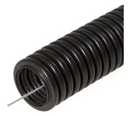 Гофрированная труба Промрукав ПНД лёгкая 350 Н безгалогенная HF стойкая к ультрафиолету черная с/з д20 100м 161557 