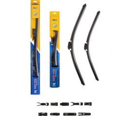 Комплект бескаркасных щеток стеклоочистителя 600/380 мм, 10 адаптеров KRAFT 830896 