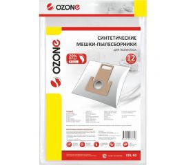 Мешки-пылесборники синтетические 12 шт + 2 микрофильтра для пылесоса Ozone XXL-60 