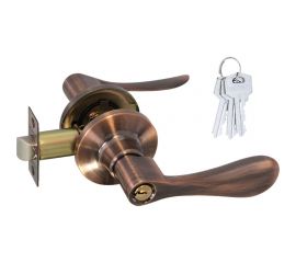 Ручка-защелка НОРА-М NEW стар.медь ЗВ3-01 ключ/фикс. 15664 