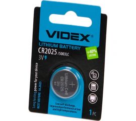 Литиевый элемент питания VIDEX CR2025 1 шт. в блистере VID-CR2025-1BL 