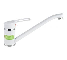 Одноручный смеситель для мойки Juguni Luxe с поворотным изливом, картридж 40 мм, белый 0402.446 