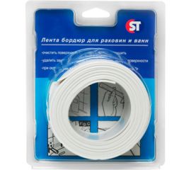 Бордюрная лента SANTRADE ST (60 мм; 3,35 м; герметик; белая) 3842 