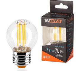 Лампа LED Wolta FILAMENT, 4000К, 25S45GLFT7E27 