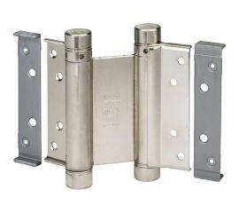 Барная пружинная петля двойного действия ALDEGHI LUIGI SPA 100х37х33 мм, цвет: никель, к-т: 2 шт + ключ с декоративными шурупами 101AN100B2 