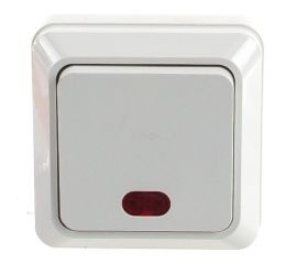 Одноклавишный выключатель с индикатором EKF Рим 10А белый ENV10-121-10 