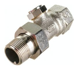 Вентиль для радиатора Honeywell Home 3/4 прямой, нижний, никелированная бронза, конус Kvs 1.45, PN10 V2420D0020 