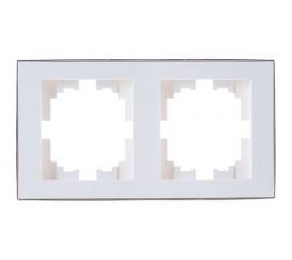 Двухместная вертикальная рамка LEZARD RAIN б/ вст белая с бок. вст. хром 703-0225-152 