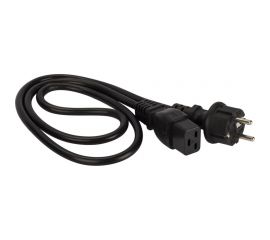 Шнур питания LANMASTER C19-Schuko, 3х1.5, 220В, 16А, 2 метра LAN-PP19/SH-2.0-BK 