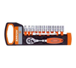 Набор торцевых головок (1/2 дюйма, 10-24 с трещоточным ключом) 12 предметов Кратон 2 28 08 016 