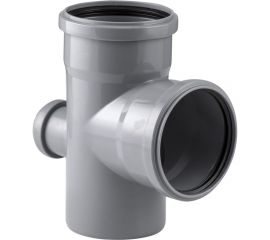 Канализационная одноплоскостная крестовина 110/110/50, 87 градусов, серый 11323 