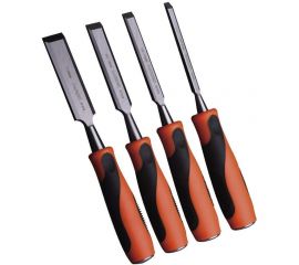 Набор долот-стамесок HARDEN усиленные, плоские, CRV, 4шт, 6-13-19-25 мм 611011 