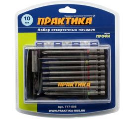 Набор бит (10 шт; PH; PZ; SL; T/Torx; TW; 100 мм) ПРАКТИКА 777-505 