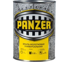 Универсальная молотковая эмаль PANZER сeребристо-красная, 0.8 л 233780 