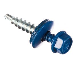 Кровельный саморез Tech-Krep КР сверло 4,8х28 RAL-5005 насыщенный синий 60 шт, коробка с окном 125555 