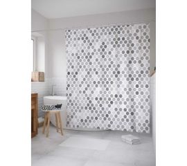 Штора (занавеска) для ванной JoyArty ""Фигурные изменения"" из сатена, 180х200 см с крючками, sc_20883 