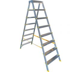 Двухсторонняя анодированная алюминиевая стремянка Алюмет 8 ступеней APD9208 
