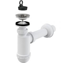 Сифон для умывальника Alca Plast A410 диам.32 с нержавеющей peшeткой диам.63 00022251 