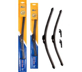 Комплект бескаркасных щеток стеклоочистителя 550/500 мм, 1 адаптер KRAFT 830909 