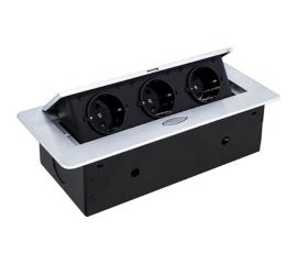 Горизонтальная выдвижная Розетка ROCKETSOCKET 3EU Белая OvalC AM-G3EU-11 