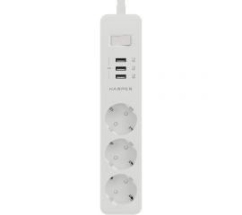 Удлинитель с USB зарядкой HARPER UCH-325 White H00003008 