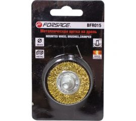 Кордщетка дисковая латунная для дрели 38 мм, в блистере F-BFR015 Forsage 50510 