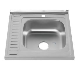 Мойка MELANA 6060 R 0,8/180 ДЕКОР накладная, с сифоном 097D t R 10 