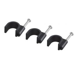 Круглая пластиковая скоба TDM 16 мм, черная, 50 шт. SQ0514-0047 