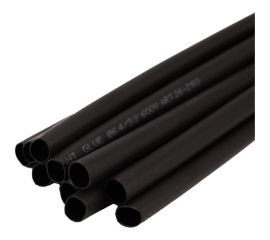 Термоусаживаемая двустенная клеевая трубка REXANT 6,4/3,2 мм черная 10 шт по 1 м 26-2103 