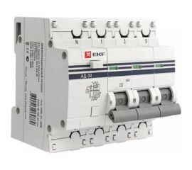 Дифференциальный автомат EKF PROxima АД-32, 3P+N, 25А/30мА, характеристика C, AC, электронный, защита 270В, 4,5кА, SQ DA32-25-30-4P-pro 