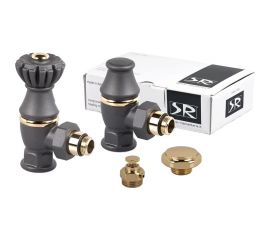 SR Rubinetterie Комплект Liberty 1/2х3/4 угловой, цвет антрацит, 0320-2000V00P 