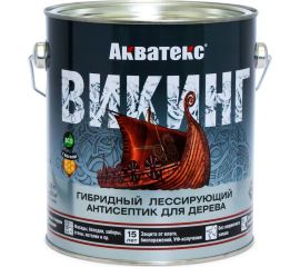 Гибридный лессирующий антисептик для дерева РОГНЕДА Акватекс Викинг (белый; 2.5 л) 220968 