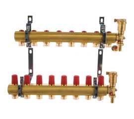 DANFOSS Комплект коллекторов FHF-8 set с кронштейнами и воздухоотводчиками, 8 контуров 088U0708 