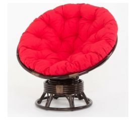 Vinotti Кресло-качалка "PAPASAN" 23/01В Темный Коньяк Красная Подушка 