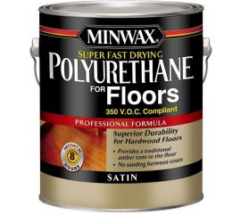 Minwax Сверхбыстросохнущий полиуретан Super FAST-DRYING для полов Полуматовый 3,785 л 13025 