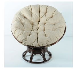 Vinotti Кресло-качалка "PAPASAN" 23/01В Темный Коньяк Подушка Рогожка 