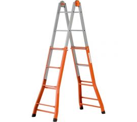 Gierre Лестница-стремянка шарнирная телескопическая PEPPina Acal 100 Mini сталь, 4x3 перекладины 