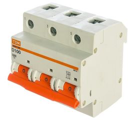 Автоматический выключатель TDM ВА47-100 3Р 100А 10кА D SQ0207-0033 