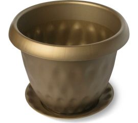 Горшок для растений с поддоном Martika Розетта 2.8 л, диам. 200 мм, золотой С127ЗОЛ 