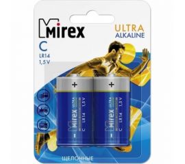 Батарея Mirex, щелочная LR14 / C 1,5V 2 шт ecopack 23702-LR14-E2 