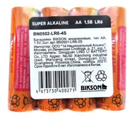 Алкалиновые батарейки Bikson тип АА, 1,5V, 4шт, Бат469 