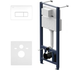 AM.PM, Pro инсталляция для подвесного унитаза, с пневматич клав Pro M пластик белый, I012704.8001 