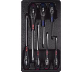 Набор отверток AmPro в ложементе, 7 пред., крест и шлиц T32098 