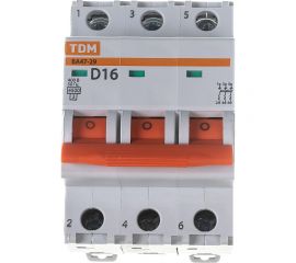 Автоматический выключатель TDM ВА47-29 3Р 16А 4.5кА D SQ0206-0173 