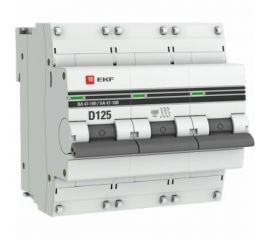 Автоматический выключатель EKF 3P 125А D 10kA ВА 47-100 PROxima SQmcb47100-3-125D-pro 