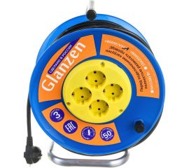 Силовой удлинитель на катушке Glanzen 4 гн. ПВС 3x1,5 арт. EB-50-019 00-00006733 