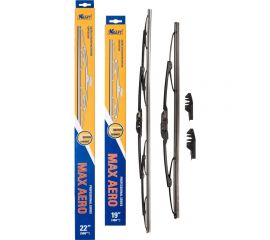 Комплект каркасных щёток стеклоочистителя KRAFT 560/480 мм, 2 адаптера KT 830882 