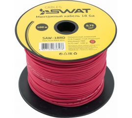 Монтажный кабель SWAT 18Ga/0,75мм2 красный, ССА, 100м, компактная катушка SAW-18RD 