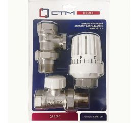 Термостатический комплект СТМ ТЕРМО для радиатора, прямой, в блистере, 3/4"" CARKTS34 